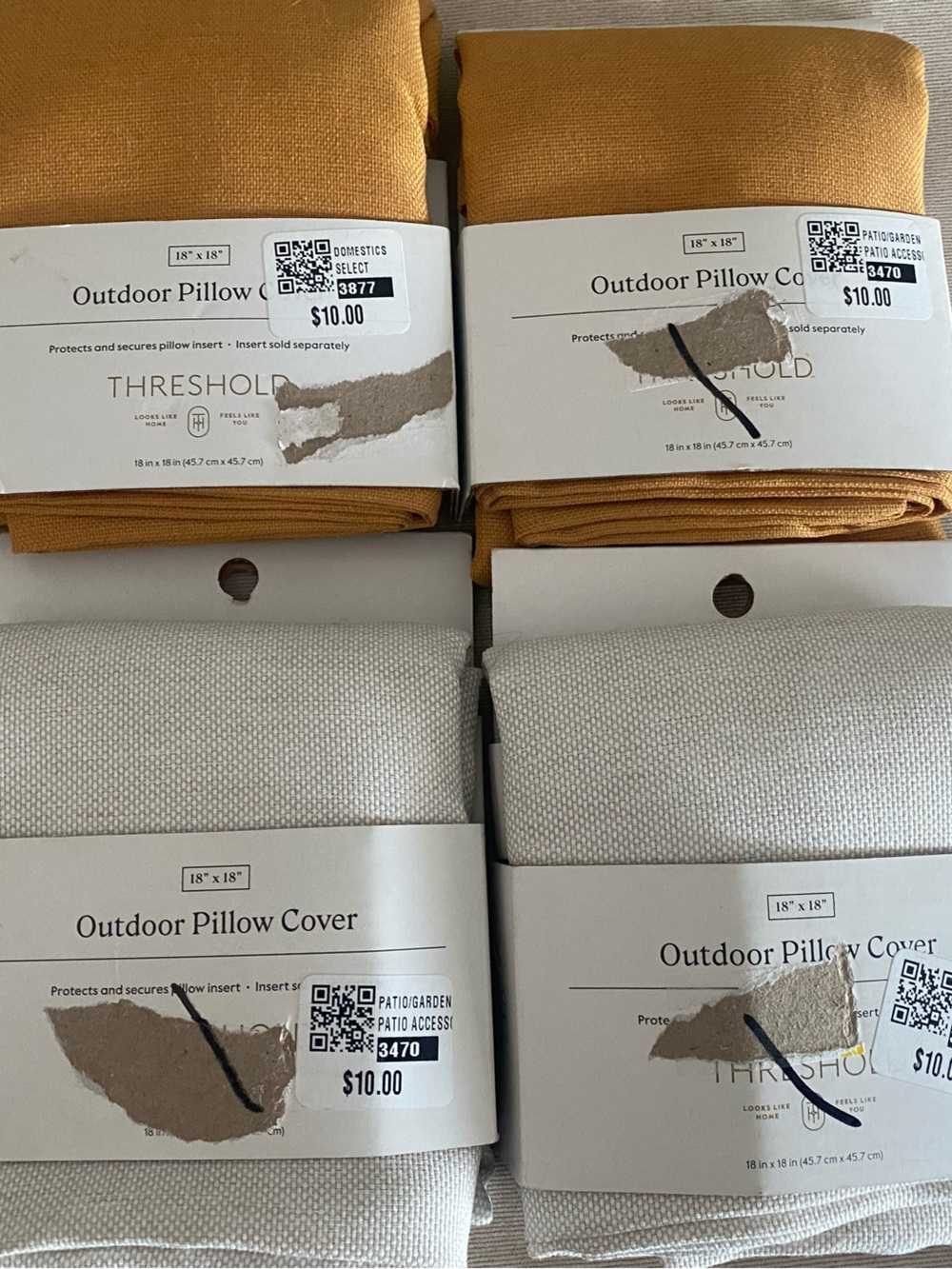 Threshold set of four pillow covers